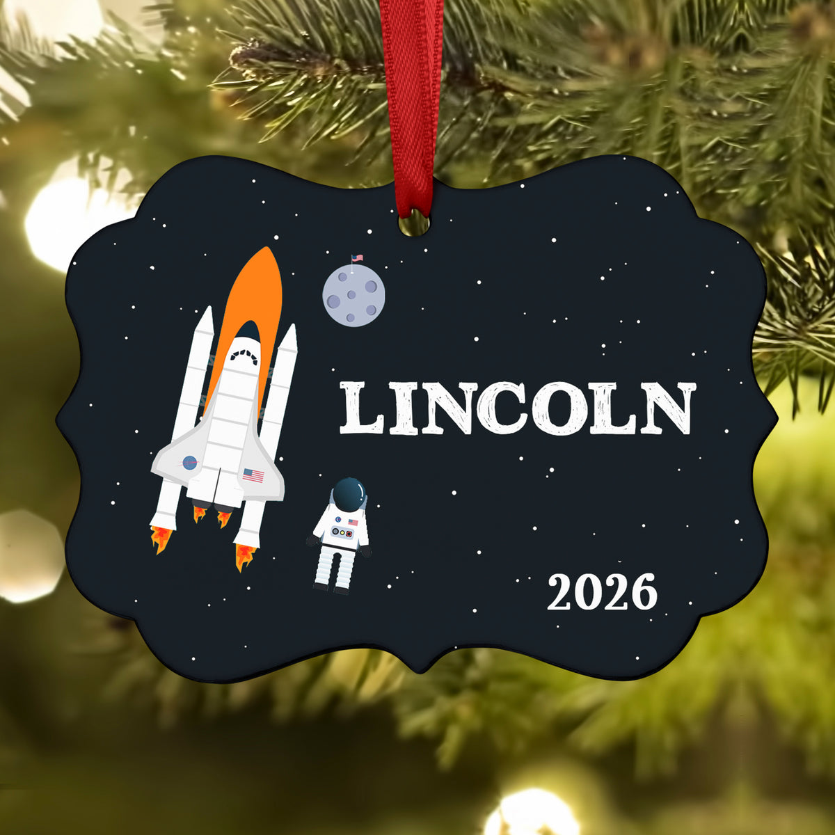 Space Shuttle Rocket Christmas Ornament • Personalized Custom Holiday • Gift