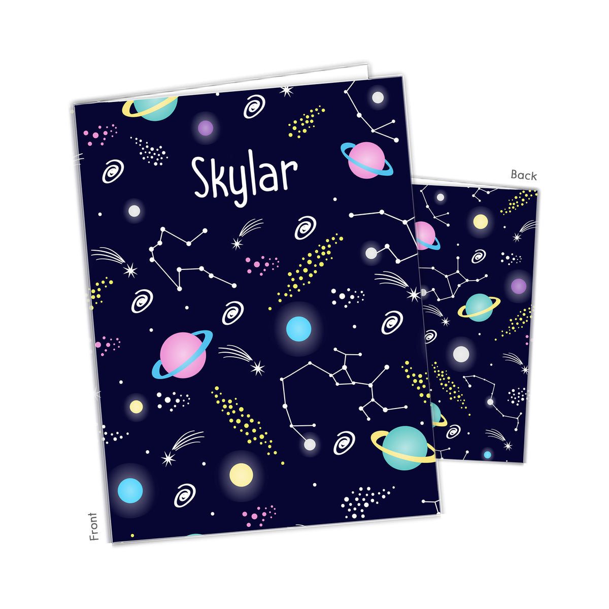 Solar System Planets Personalized Custom 2-Pocket Folder • School Office Supplies
