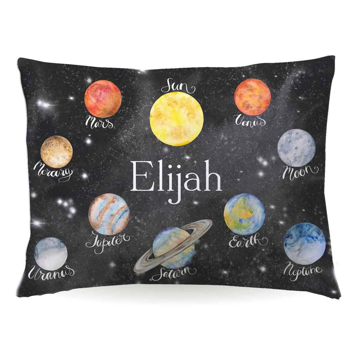 Planets Space Personalized Custom Pillowcase • Standard or Toddler Size