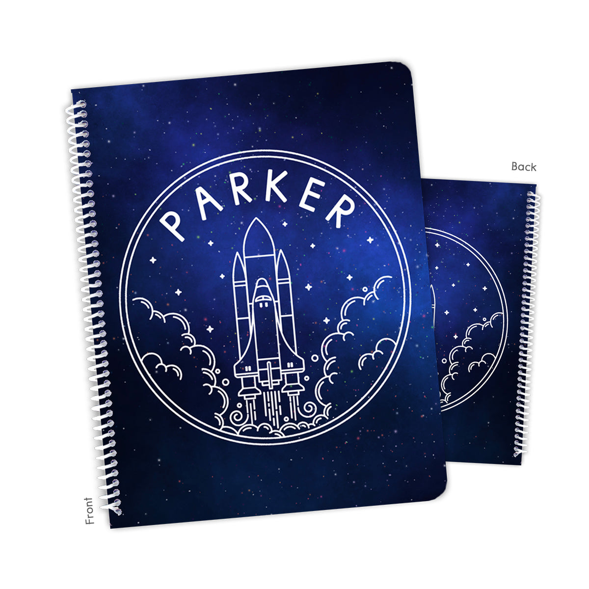 Rocket Ship Personalized Custom Notebook or Sketchbook • School Office Supplies