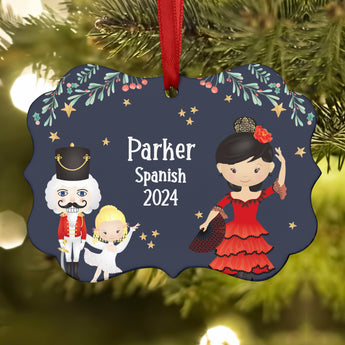 Spanish Hot Chocolate Corps Lead Dancer • Nutcracker Christmas Ornament Personalized Custom Holiday Decor Gift Boy Girl Ballerina Ballet