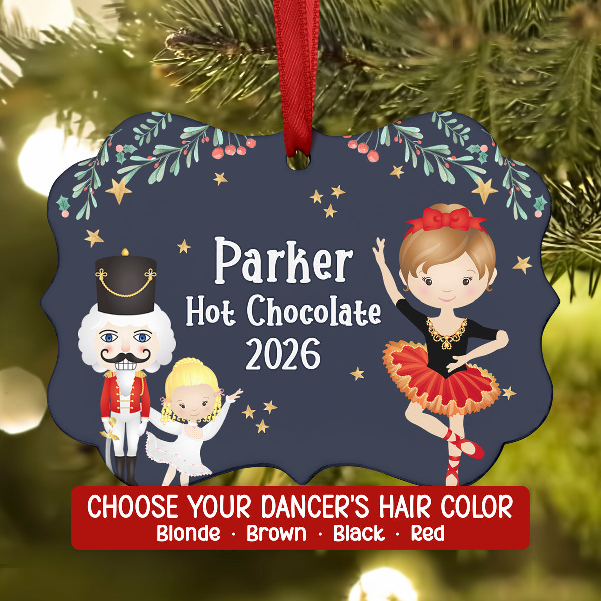Spanish Hot Chocolate Corps Lead Dancer • Nutcracker Christmas Ornament Personalized Custom Holiday Decor Gift Boy Girl Ballerina Ballet