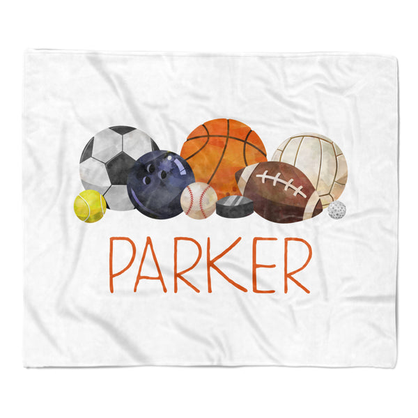 Sports Balls Minky Blanket Personalized Custom
