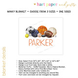 Sports Balls Minky Blanket Personalized Custom
