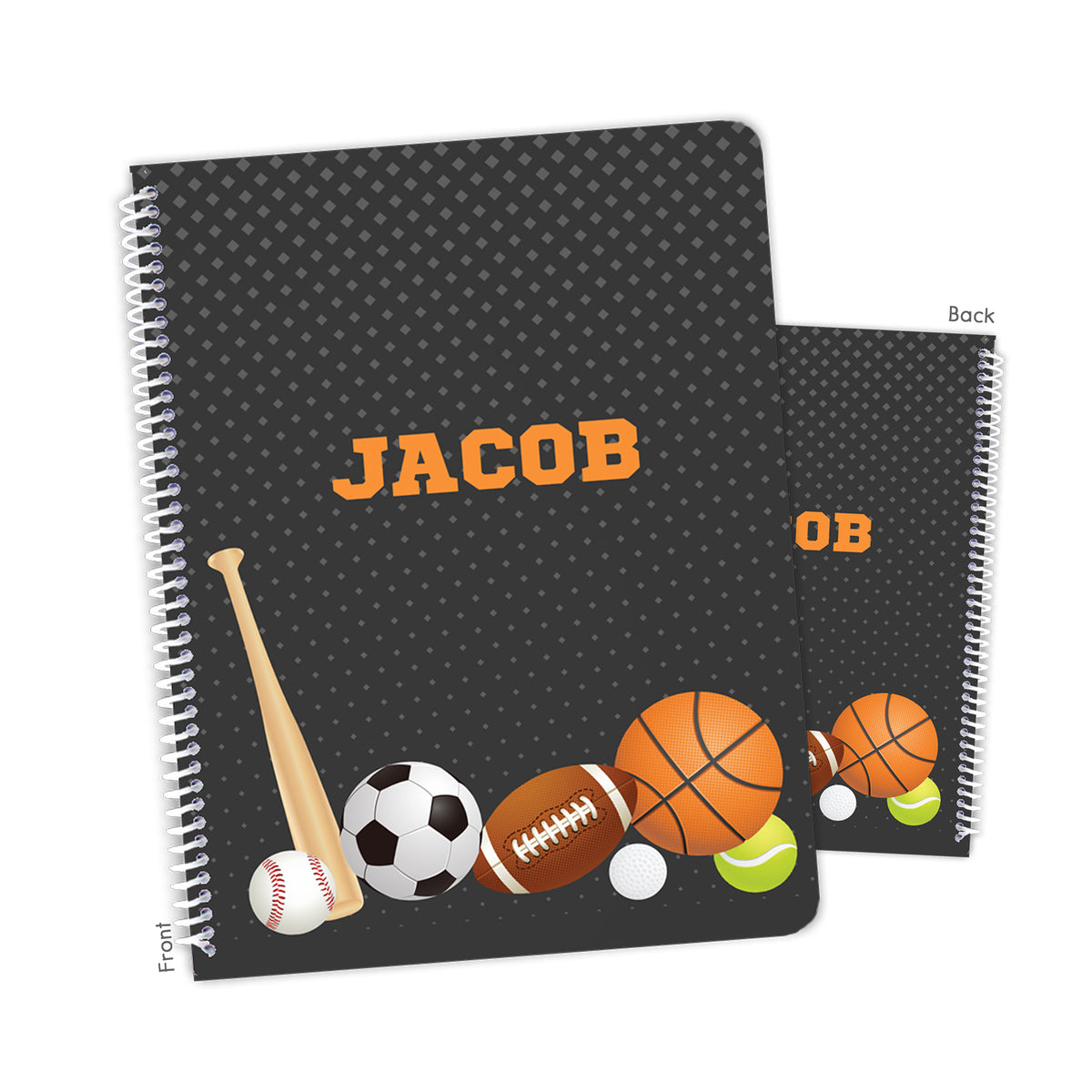 Sports Balls Personalized Custom Notebook or Sketchbook • School Office Supplies