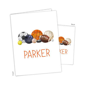 Sports Balls Personalized 2-Pocket Folder
