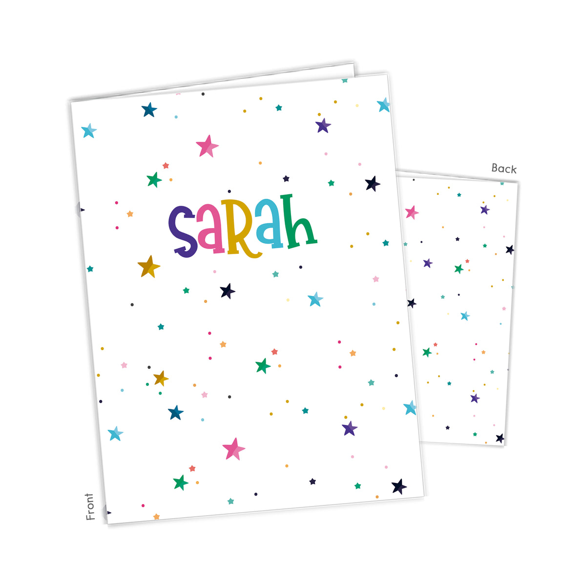 Rainbow Stars Galaxy Personalized Custom 2-Pocket Folder • School Office Supplies