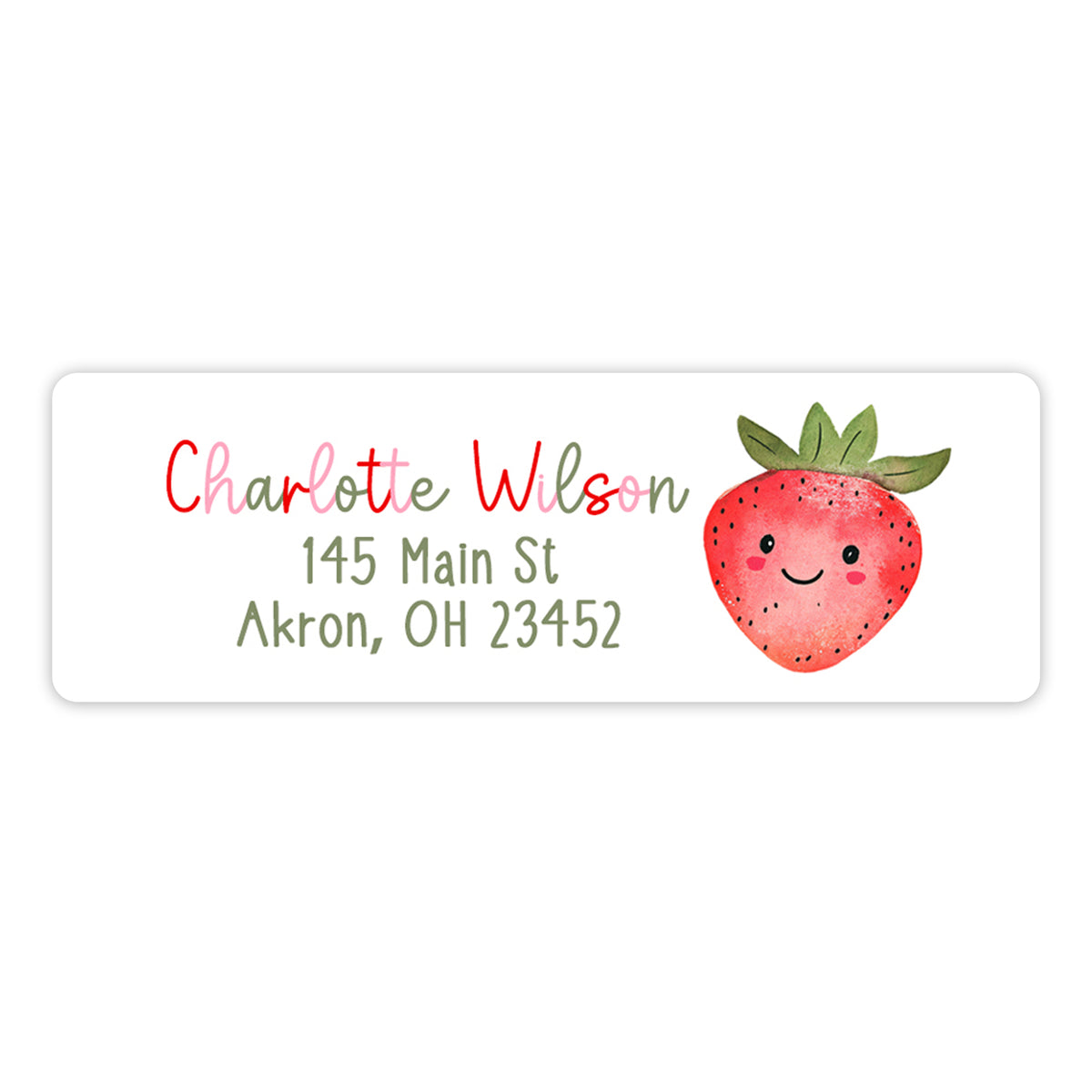 Strawberry Return Address Labels Personalized Custom • Self Adhesive Stickers