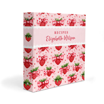 Strawberry Personalized 2" 3 Ring Recipe Book Binder