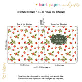 Strawberry Personalized 2" 3 Ring Recipe Book Binder