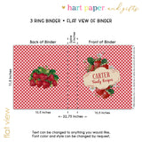 Strawberry Personalized 2" 3 Ring Recipe Book Binder