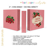 Strawberry Personalized 2" 3 Ring Recipe Book Binder