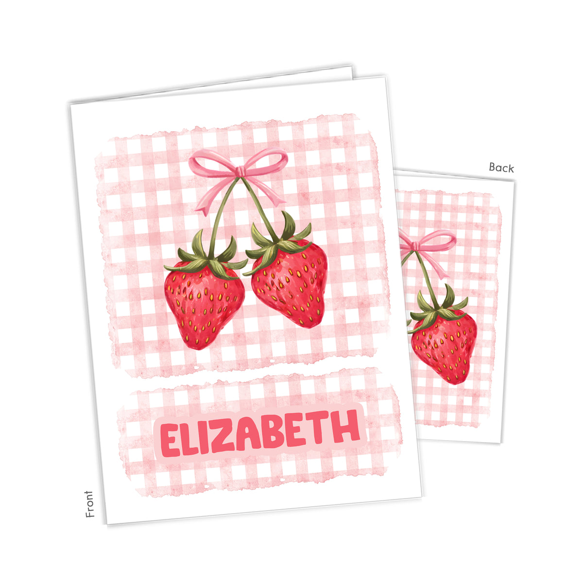 Strawberry Berries Personalized Custom 2-Pocket Folder • School Office Supplies