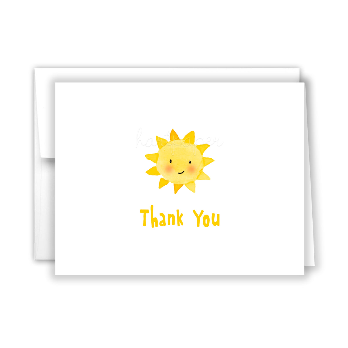 Sunshine Thank You Cards Note Card Personalized Custom Stationery • Flat or Folded
