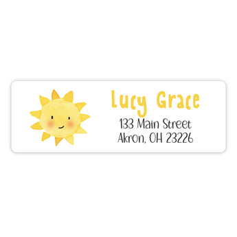 Sunshine Return Address Labels • Self Adhesive Stickers