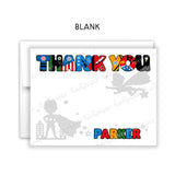 Superhero Thank You Note Card Stationery • Fill in Blank, Lined or Blank Cards