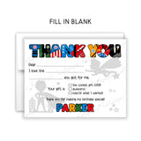 Superhero Thank You Note Card Stationery • Fill in Blank, Lined or Blank Cards