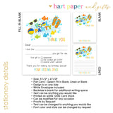 Swimming Thank You Note Card Stationery • Fill in Blank, Lined or Blank Cards
