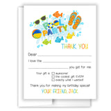 Swimming Thank You Note Card Stationery • Fill in Blank, Lined or Blank Cards