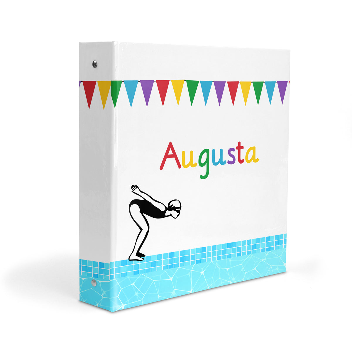 Swimming Sports Personalized Custom 2" 3 Ring Binder • School Office Supplies