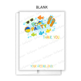 Swimming Thank You Note Card Stationery • Fill in Blank, Lined or Blank Cards