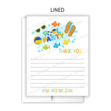 Swimming Thank You Note Card Stationery • Fill in Blank, Lined or Blank Cards
