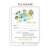 Swimming Thank You Note Card Stationery • Fill in Blank, Lined or Blank Cards