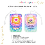 Tie Dye Heart Rainbow Luggage Bag Tag