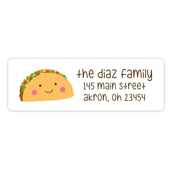 Taco Return Address Labels • Self Adhesive Stickers