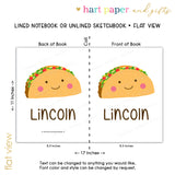 Taco Personalized Notebook or Sketchbook