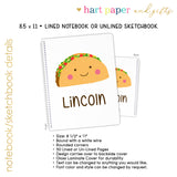 Taco Personalized Notebook or Sketchbook
