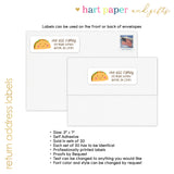 Taco Return Address Labels • Self Adhesive Stickers
