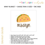 Taco Minky Blanket Personalized Custom
