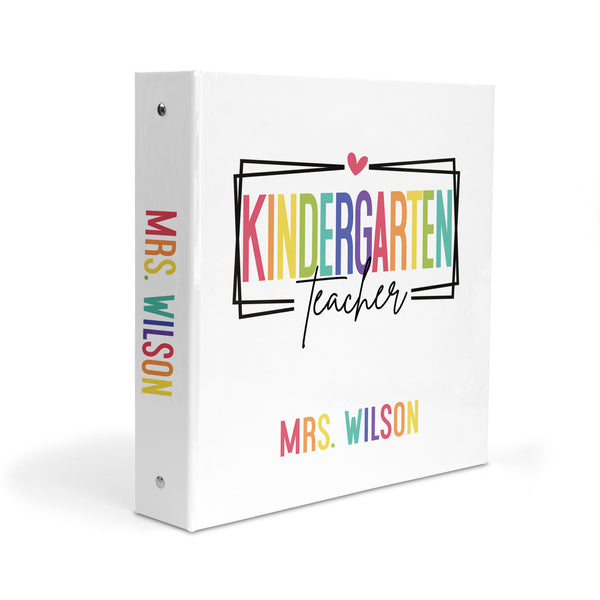 Rainbow Teacher Personalized 2" 3 Ring Binder