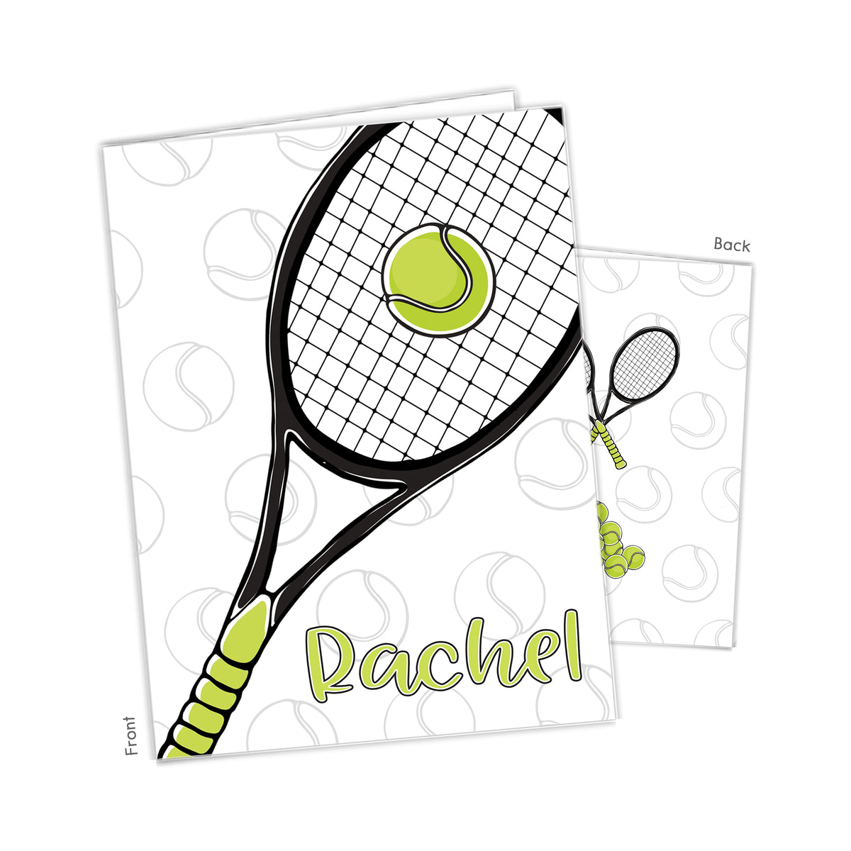 Tennis Sports Personalized Custom 2-Pocket Folder • School Office Supplies