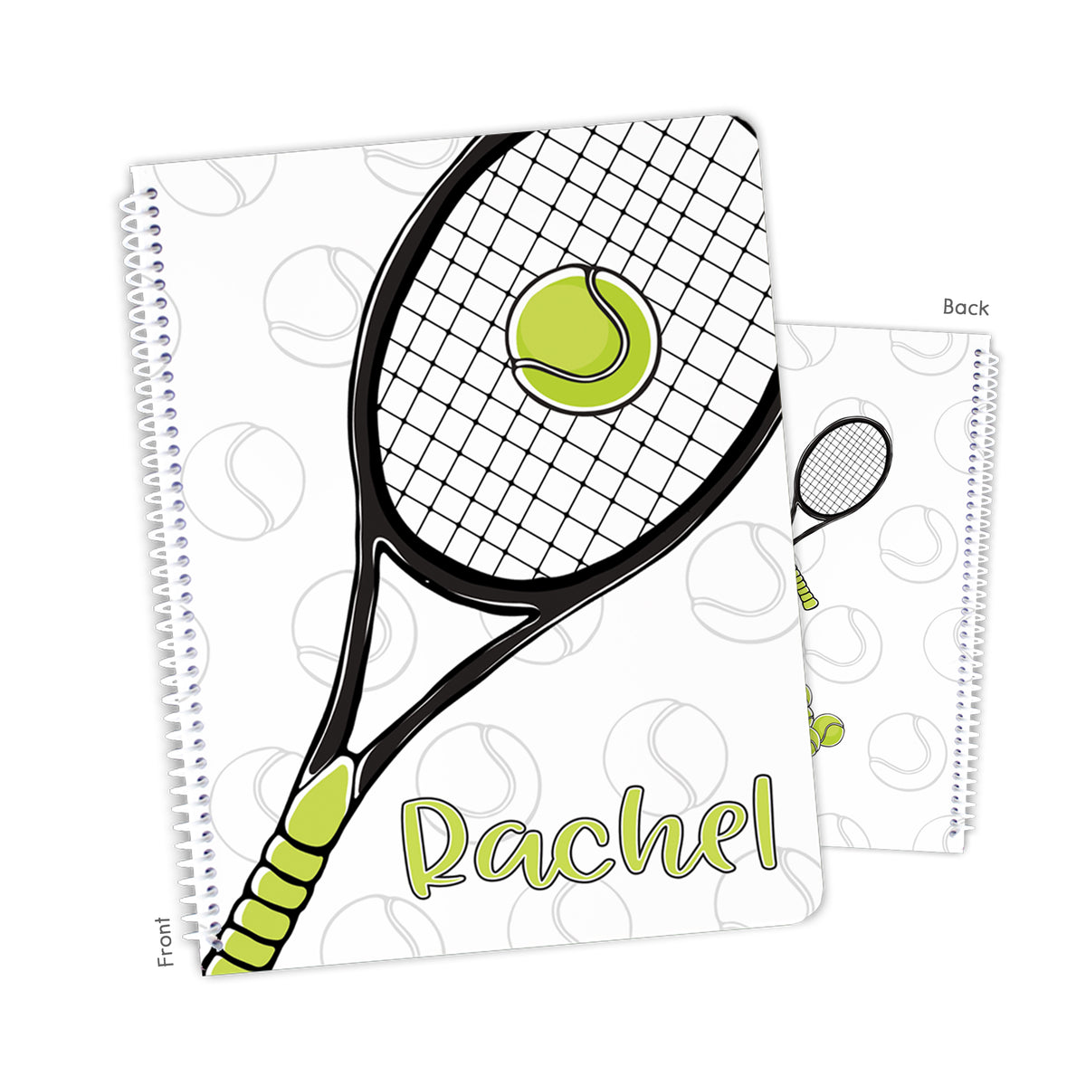 Tennis Sports Personalized Custom Notebook or Sketchbook • School Office Supplies
