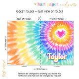 Rainbow Heart Tie Dye Personalized 2-Pocket Folder