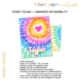 Rainbow Heart Tie Dye Personalized 2-Pocket Folder