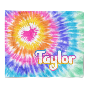 Rainbow Tie Dye Minky Blanket Personalized Custom