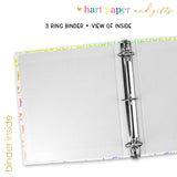 Rainbow Repeat Name Personalized 2" 3 Ring Binder