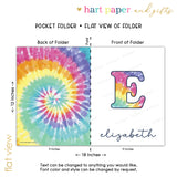 Rainbow Tie Dye Personalized 2-Pocket Folder