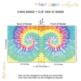Rainbow Tie Dye Personalized 2" 3 Ring Binder