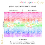 Rainbow Tie Dye Personalized 2-Pocket Folder