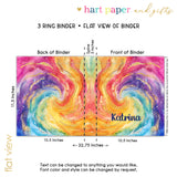 Rainbow Tie Dye Personalized 2" 3 Ring Binder