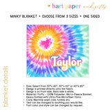 Rainbow Tie Dye Minky Blanket Personalized Custom