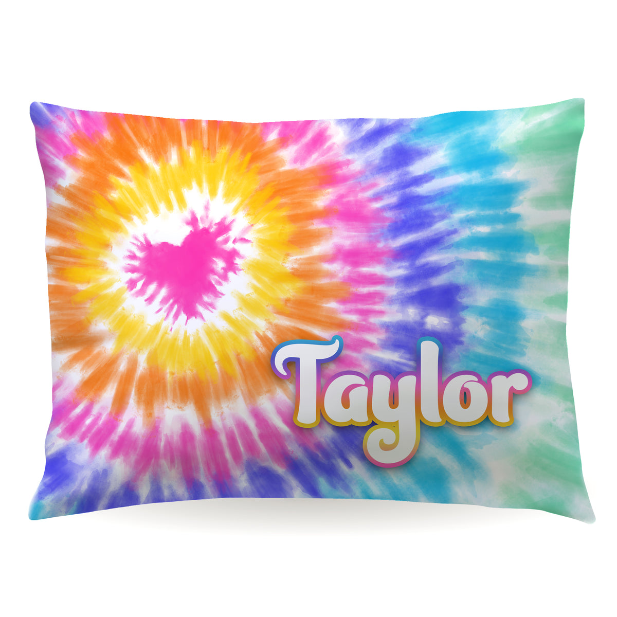 Tie Dye Heart Personalized Custom Pillowcase • Standard or Toddler Size
