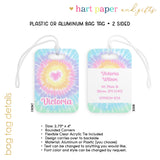 Pastel Tie Dye Heart Rainbow Luggage Bag Tag