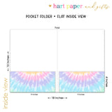 Pastel Rainbow Heart Tie Dye Personalized 2-Pocket Folder