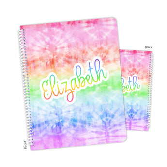 Tie Dye Rainbow Personalized Notebook or Sketchbook