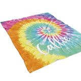 Rainbow Tie Dye Minky Blanket Personalized Custom